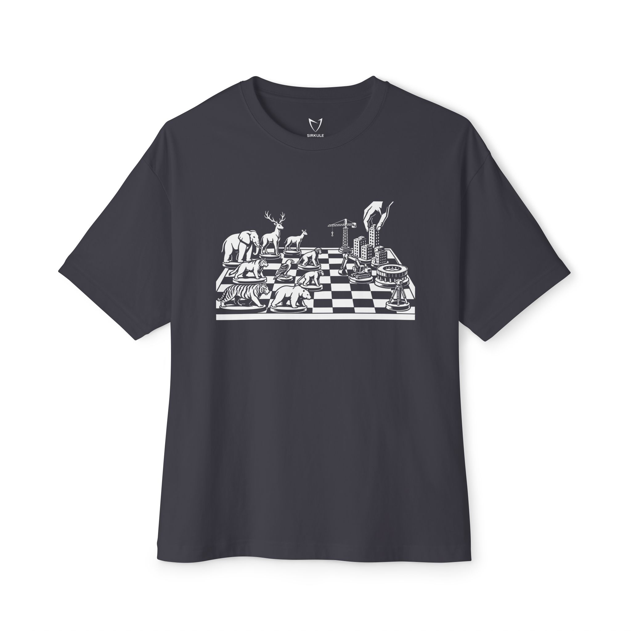 Chessboard Animal Oversize  Boxy Tee